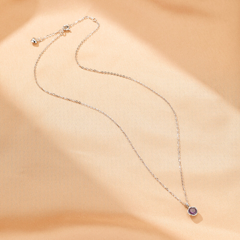 Collier Citrine/Améthyste – Halo Solaire, Argent Plaqué Or
