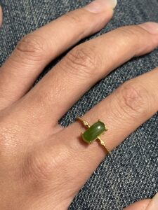 Bague Jade – Aura Calme, Argent Plaqué Or photo review