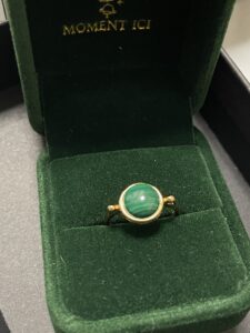 Bague Malachite – Essence Ancestrale, Argent Plaqué Or photo review
