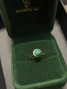 Bague Malachite – Aura Lumineuse, Argent Plaqué Or photo review