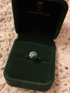 Bague Malachite – Aura Lumineuse, Argent Plaqué Or photo review