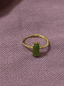 Bague Jade – Aura Calme, Argent Plaqué Or photo review