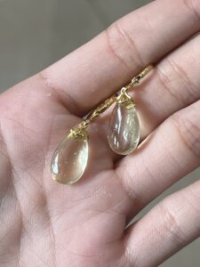 Boucles d’oreilles Citrine – Goutte de Soleil, Argent Plaqué Or photo review