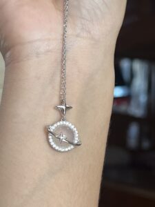 Collier Calcédoine Blanche – Étoile Céleste, Argent photo review