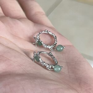 Boucles d’oreilles Aventurine – Rameaux d’Harmonie, Argent photo review