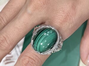 Bague Malachite ou Œil de Tigre – Énergie Divine, Argent 925 photo review