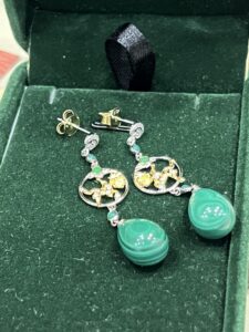Boucles d'Oreilles Malachite – Lotus de Renouveau, Argent 925 photo review