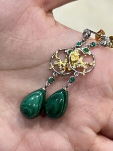 Boucles d'Oreilles Malachite – Lotus de Renouveau, Argent 925 photo review