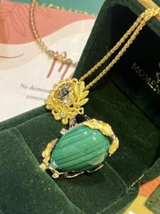 Bague Malachite – Feuille de Chance, Argent Plaqué Or photo review