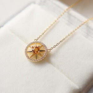 Collier Citrine – Cristal Doré, Argent Plaqué Or photo review