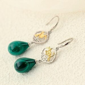 Boucles d'Oreilles Malachite – Sakura, Argent 925 photo review