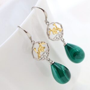 Boucles d'Oreilles Malachite – Sakura, Argent 925 photo review