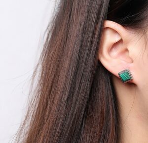 Boucles d'Oreilles Malachite – Renouveau, Argent 925 photo review