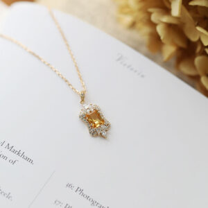 Collier Citrine – Cœur Royal, Argent Plaqué Or photo review
