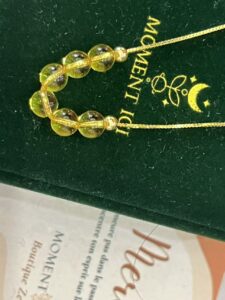 Collier Citrine – Courbe Lumineuse, Argent Plaqué Or photo review