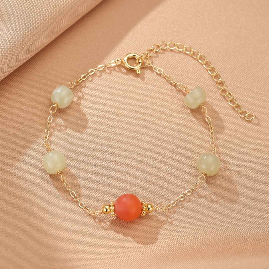 Bracelet Agate Rouge et Jade Néphrite – Éclat Protecteur