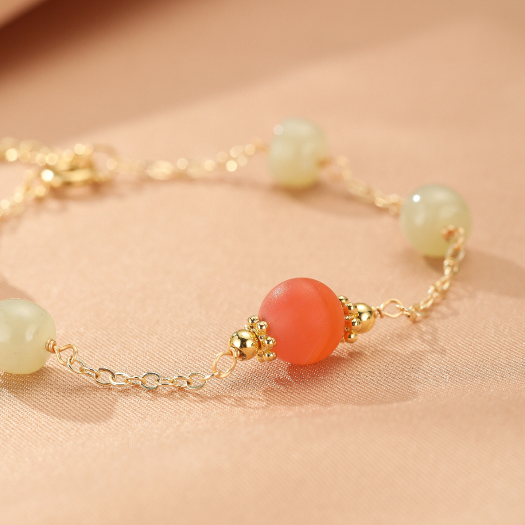 Bracelet Agate Rouge et Jade Néphrite – Éclat Protecteur