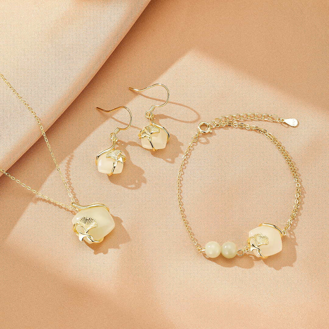 Bracelet Jade – Éveil du Cœur, Argent Plaqué Or