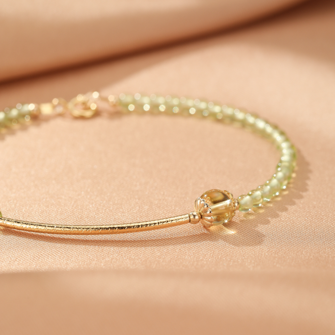 Bracelet Péridot et Citrine – Lumière de Nature