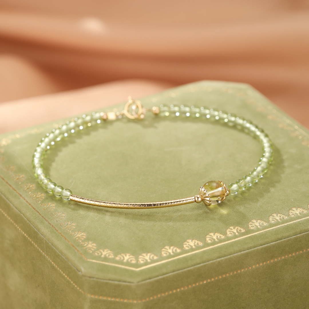 Bracelet Péridot et Citrine – Lumière de Nature