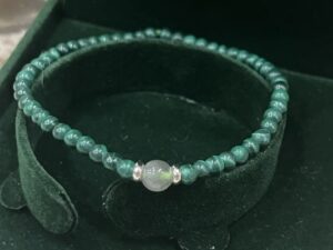 Bracelet Malachite – Harmonie Intérieure, Argent photo review