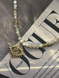 Collier Citrine Mauvais Œil – Aura Dorée, Argent Plaqué Or photo review