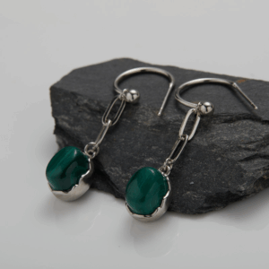 Boucles d’oreilles Malachite/Lapis Lazuli – Harmonie des Pierres, Argent photo review
