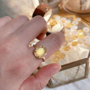 Bague Citrine et Nacre – Reflet Doré, Argent Plaqué Or photo review