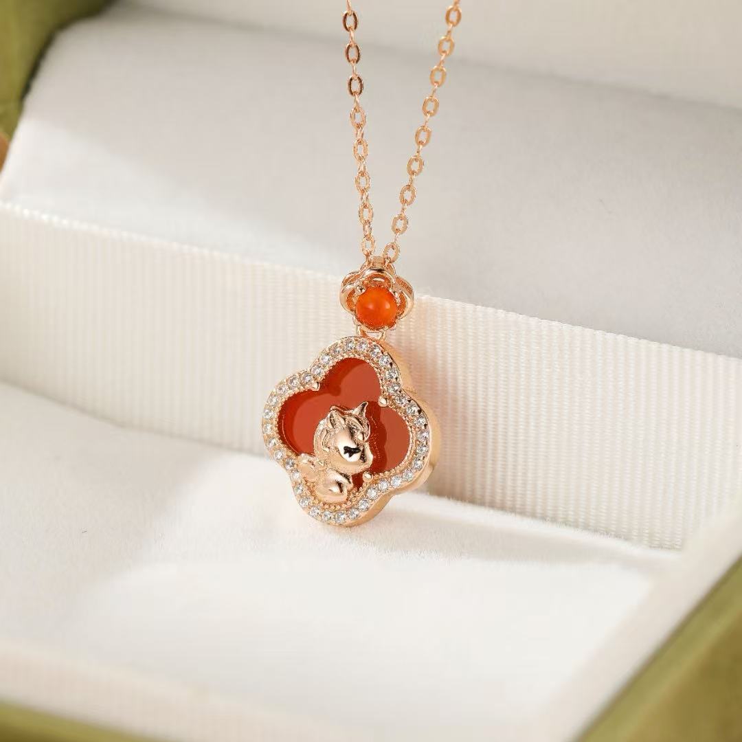 Bijoux-Collier Cheval – Esprit Libre, Argent Plaqué Or Rose