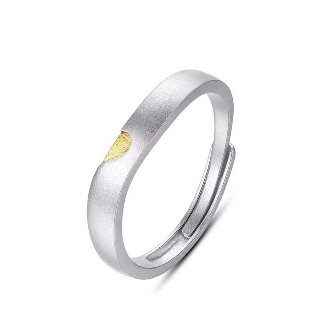 Bague Couple – Cœur Enlacé, Argent
