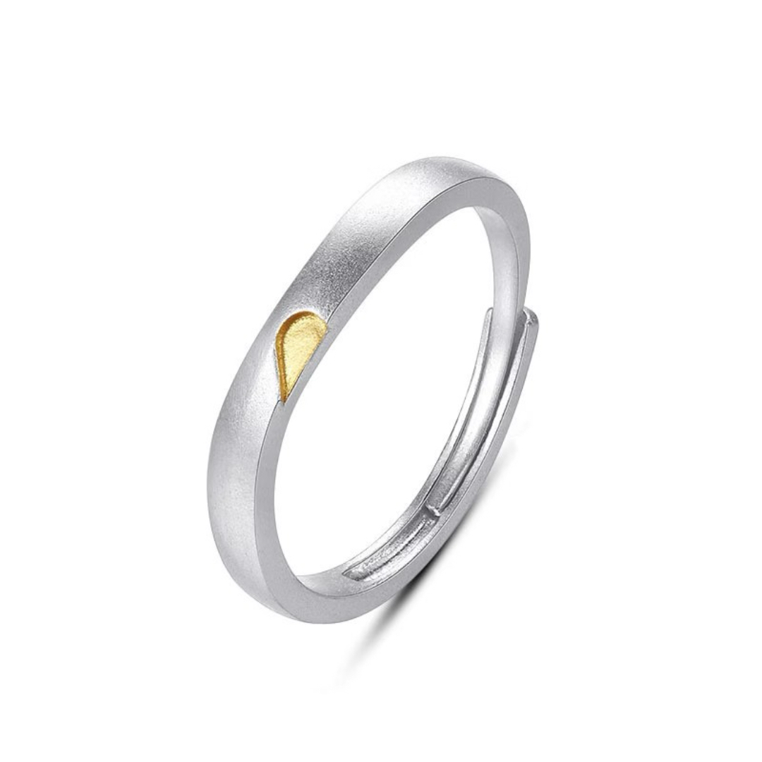 Bague Couple – Cœur Enlacé, Argent