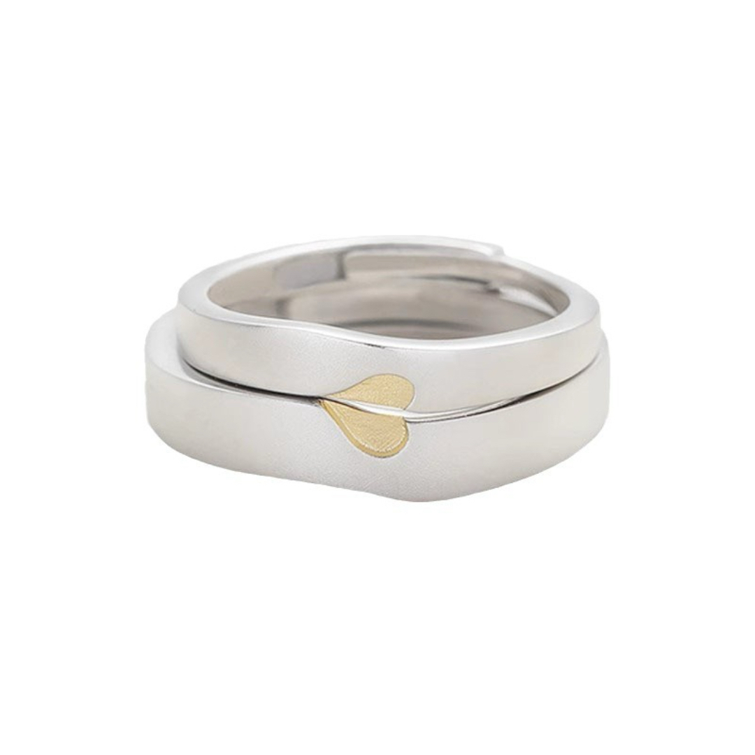 Bague Couple – Cœur Enlacé, Argent