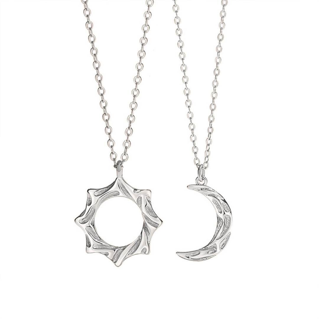 Collier Couple – Soleil et Lune Éternels, Argent