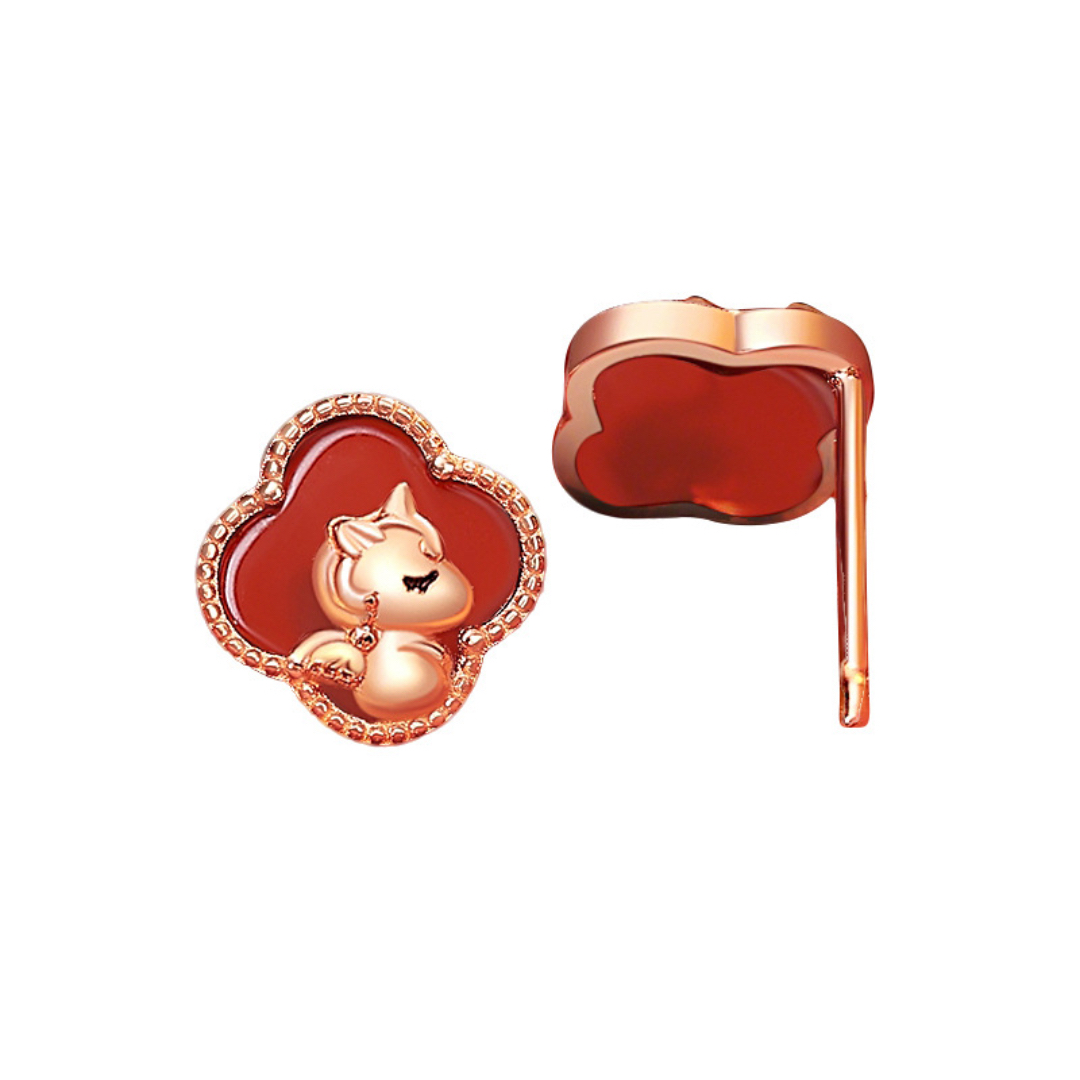 Boucles d’Oreilles Cheval – Esprit Libre, Argent Plaqué Or Rose