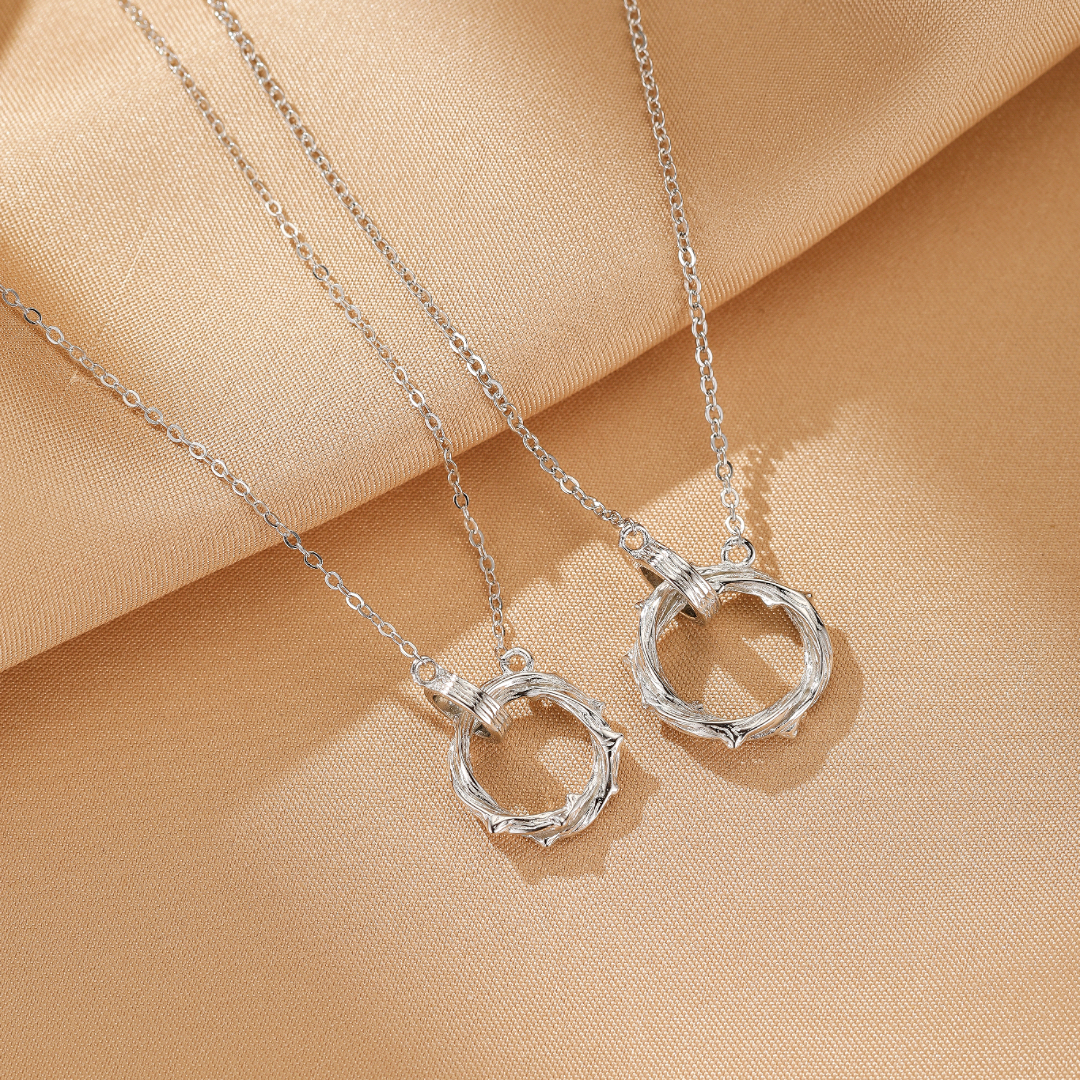 Collier Couple – Lien Brut, Argent