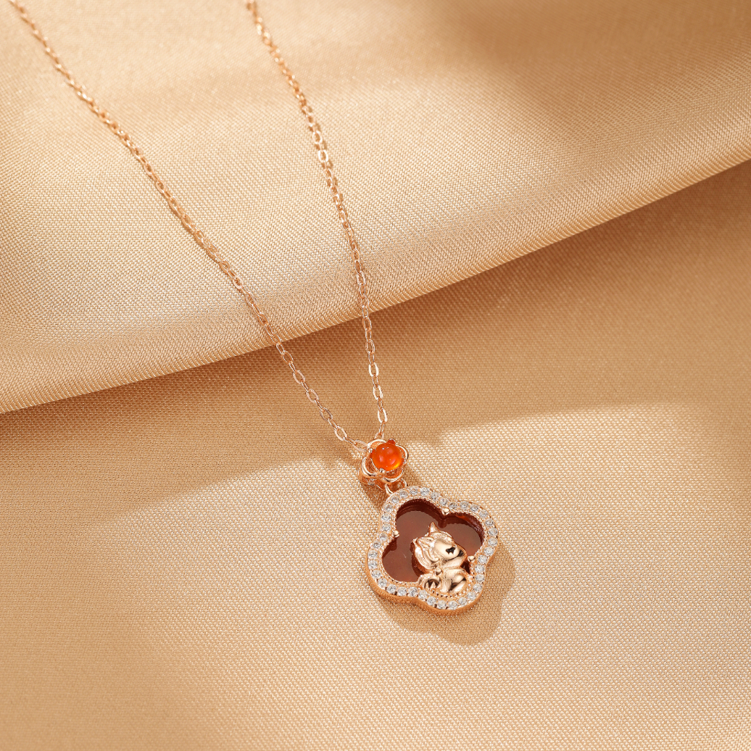 Bijoux-Collier Cheval – Esprit Libre, Argent Plaqué Or Rose