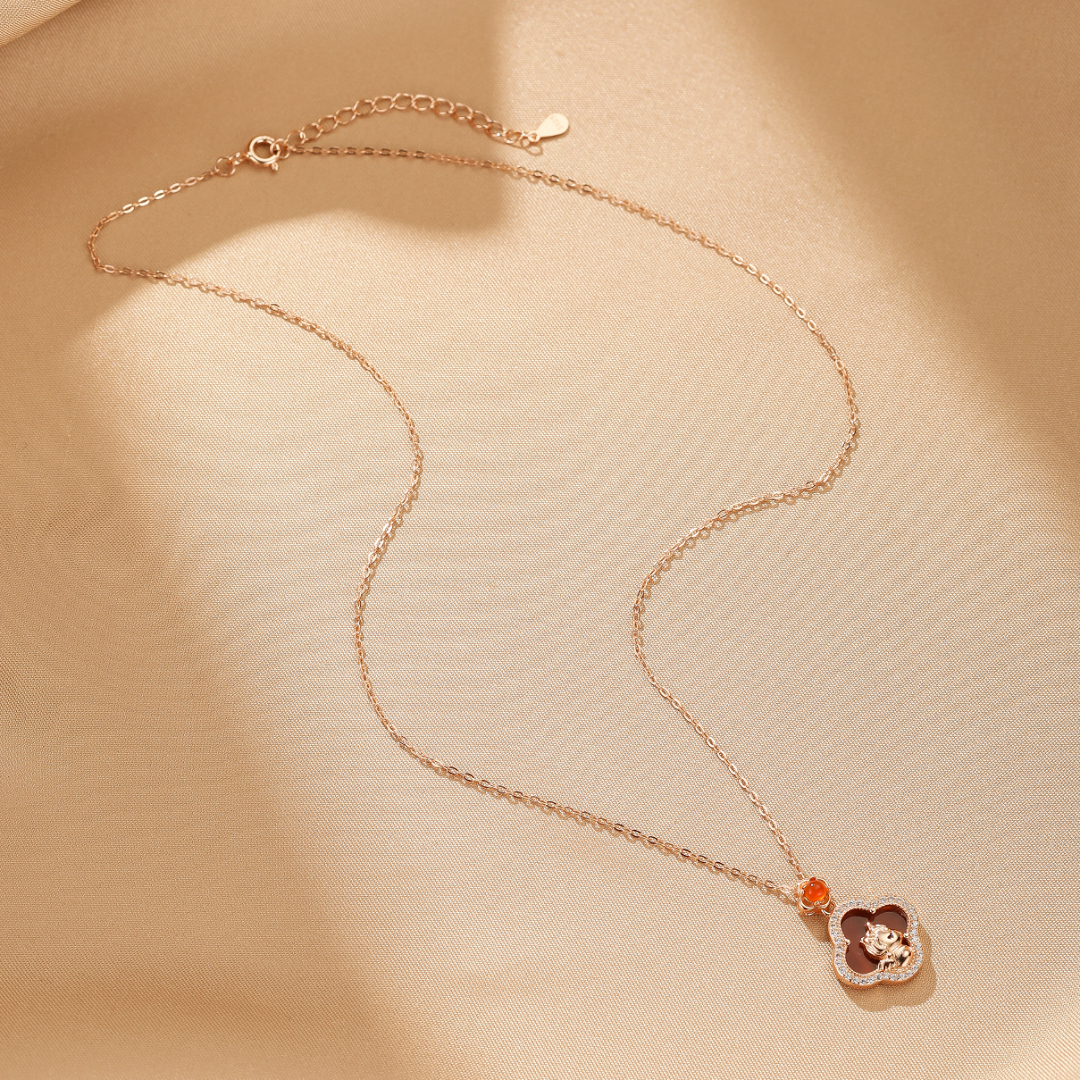 Bijoux-Collier Cheval – Esprit Libre, Argent Plaqué Or Rose