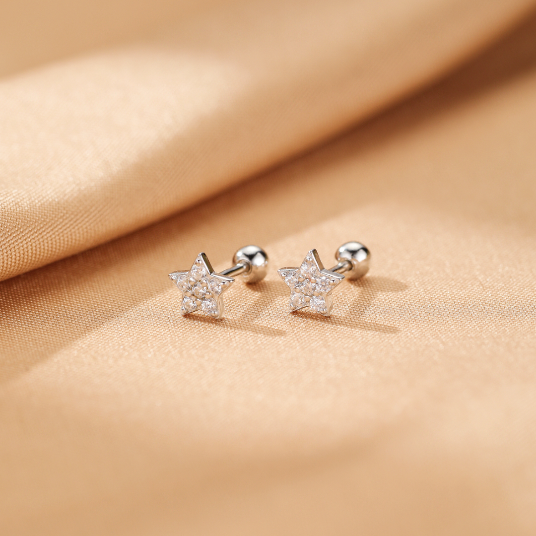 Boucles d’Oreilles – Lumière Céleste, Argent