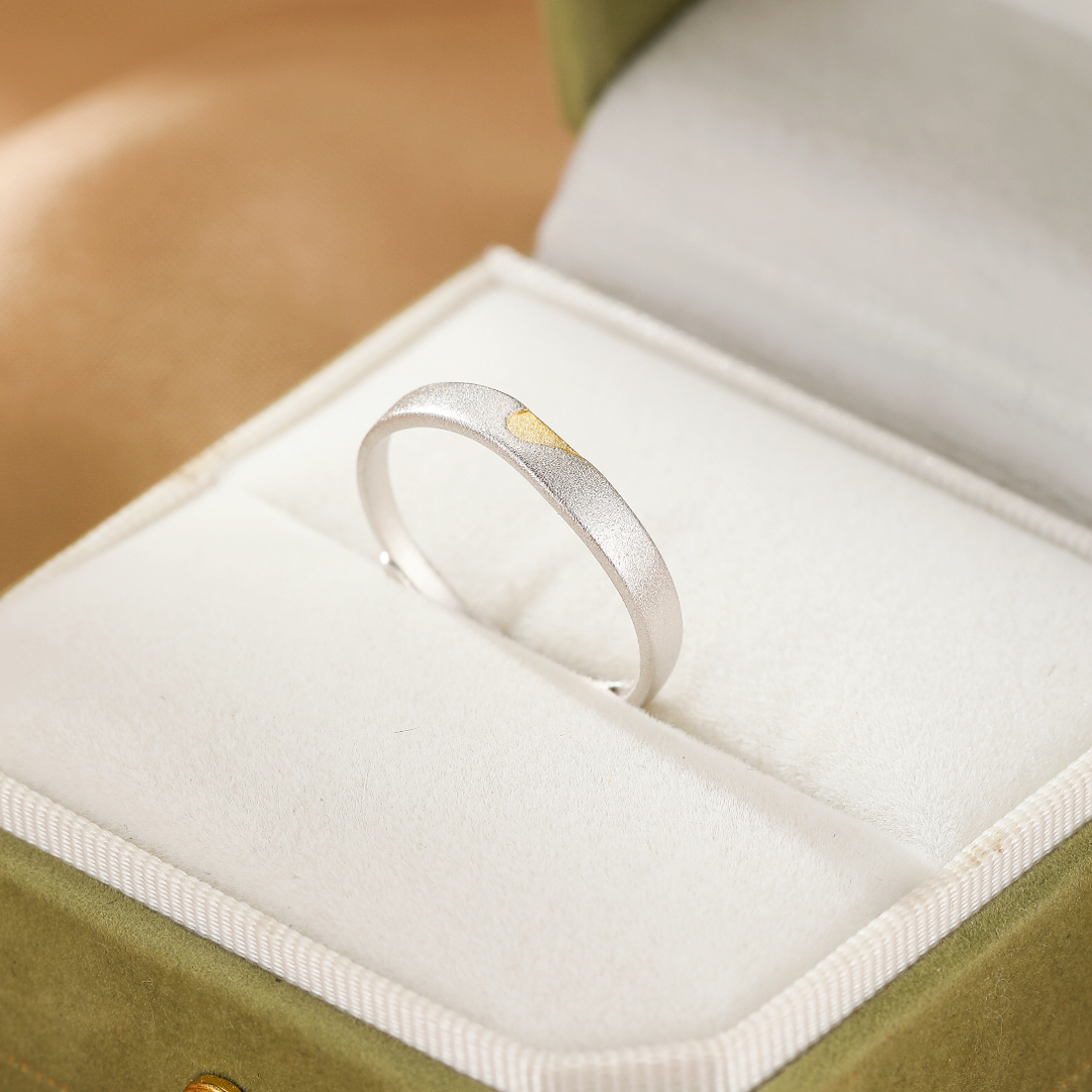 Bague Couple – Cœur Enlacé, Argent