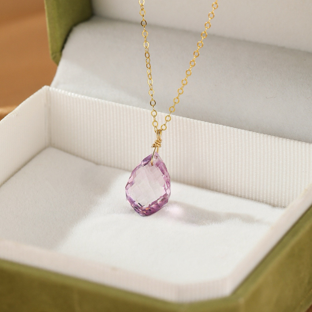 Collier Améthyste – Goutte Pure, Argent