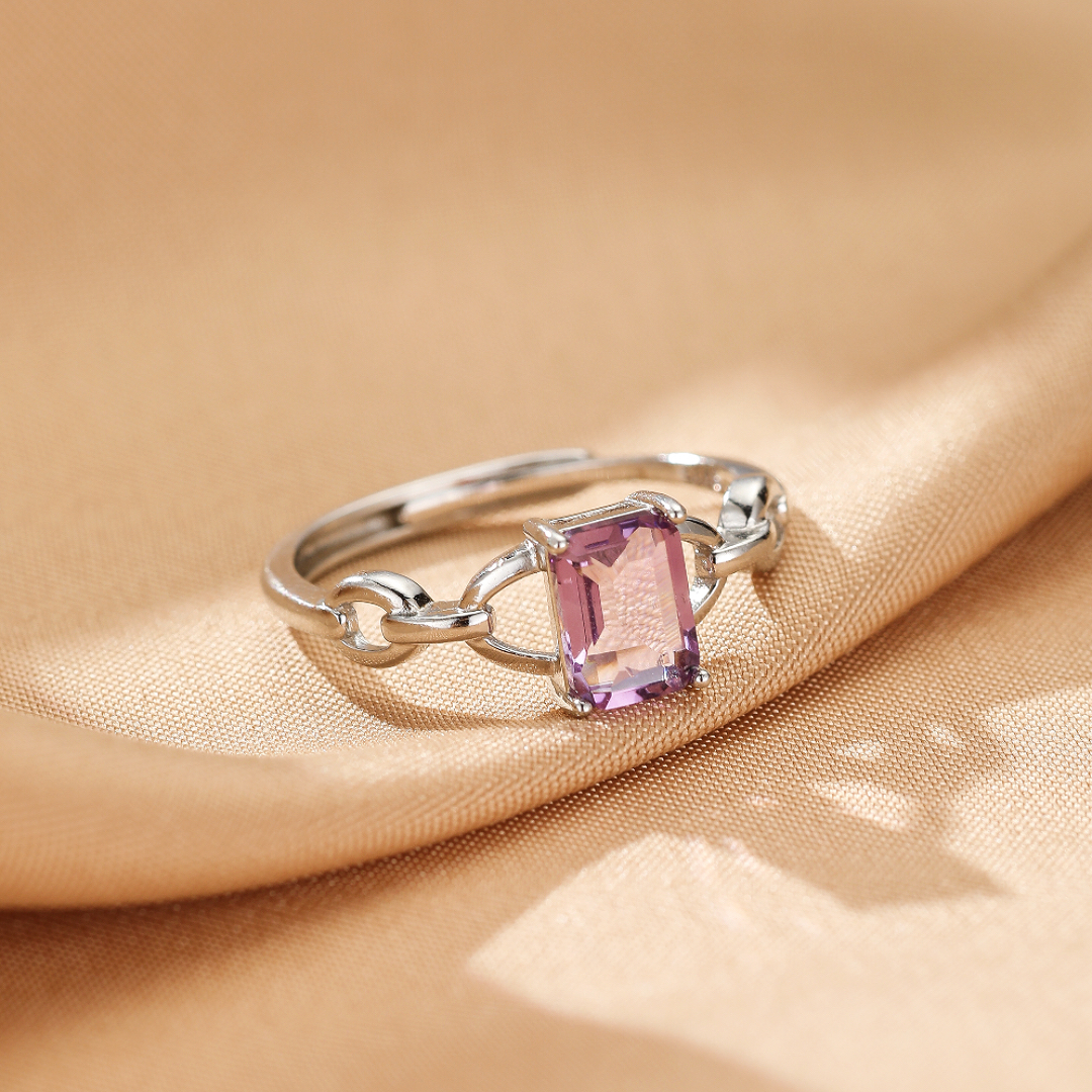 Bague Améthyste – Lien Intuitif, Argent