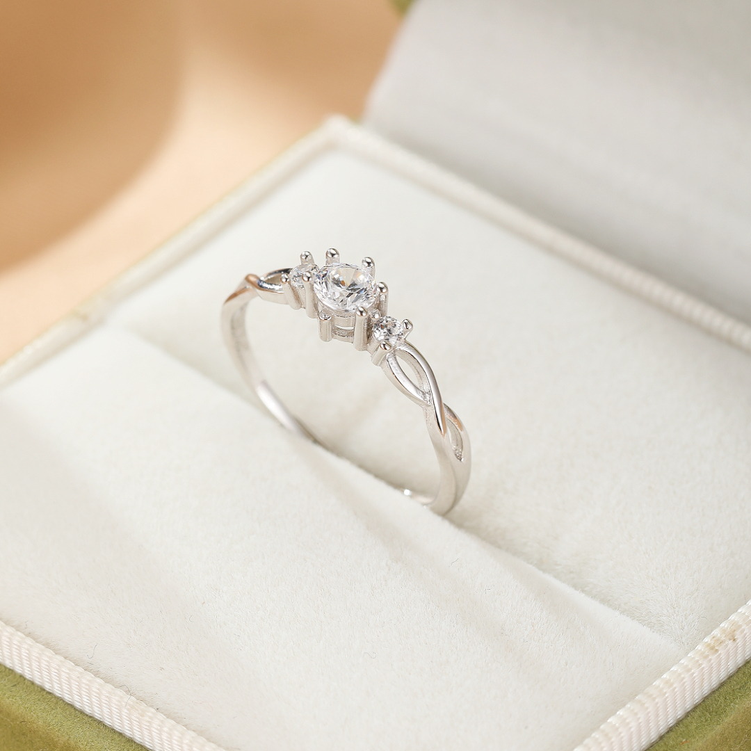 Bague Pierre de Lune Couple – Lien Éternel, Argent