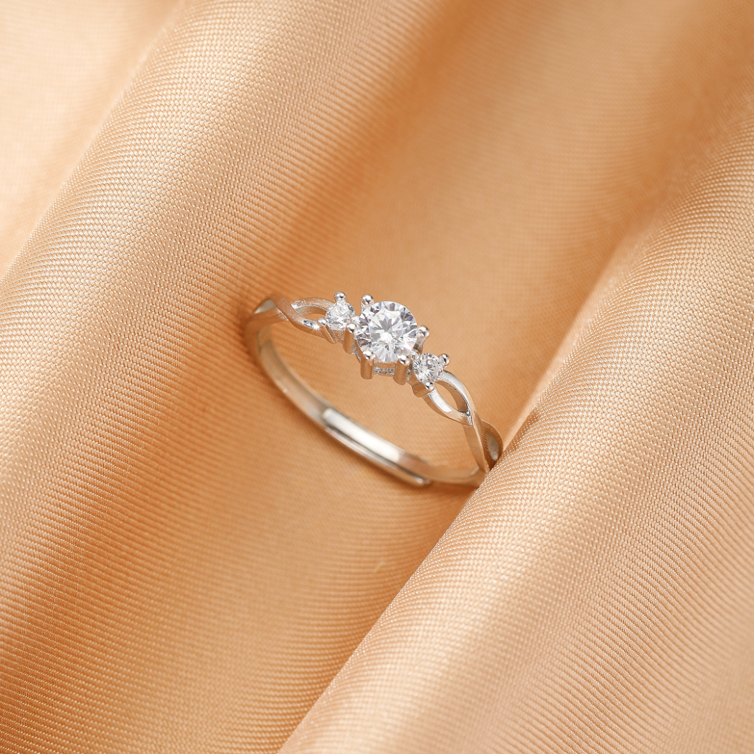 Bague Pierre de Lune Couple – Lien Éternel, Argent