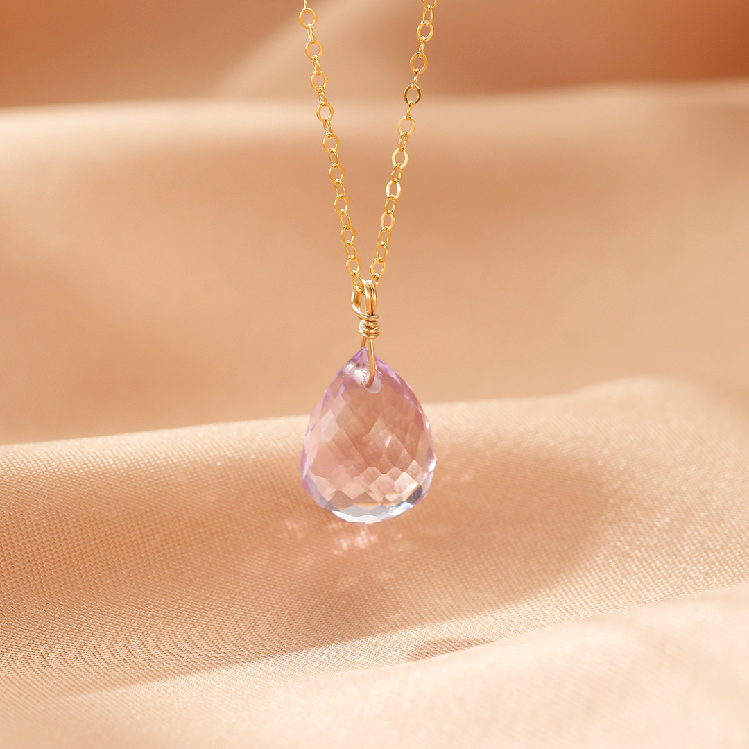 Collier Améthyste – Goutte Pure, Argent