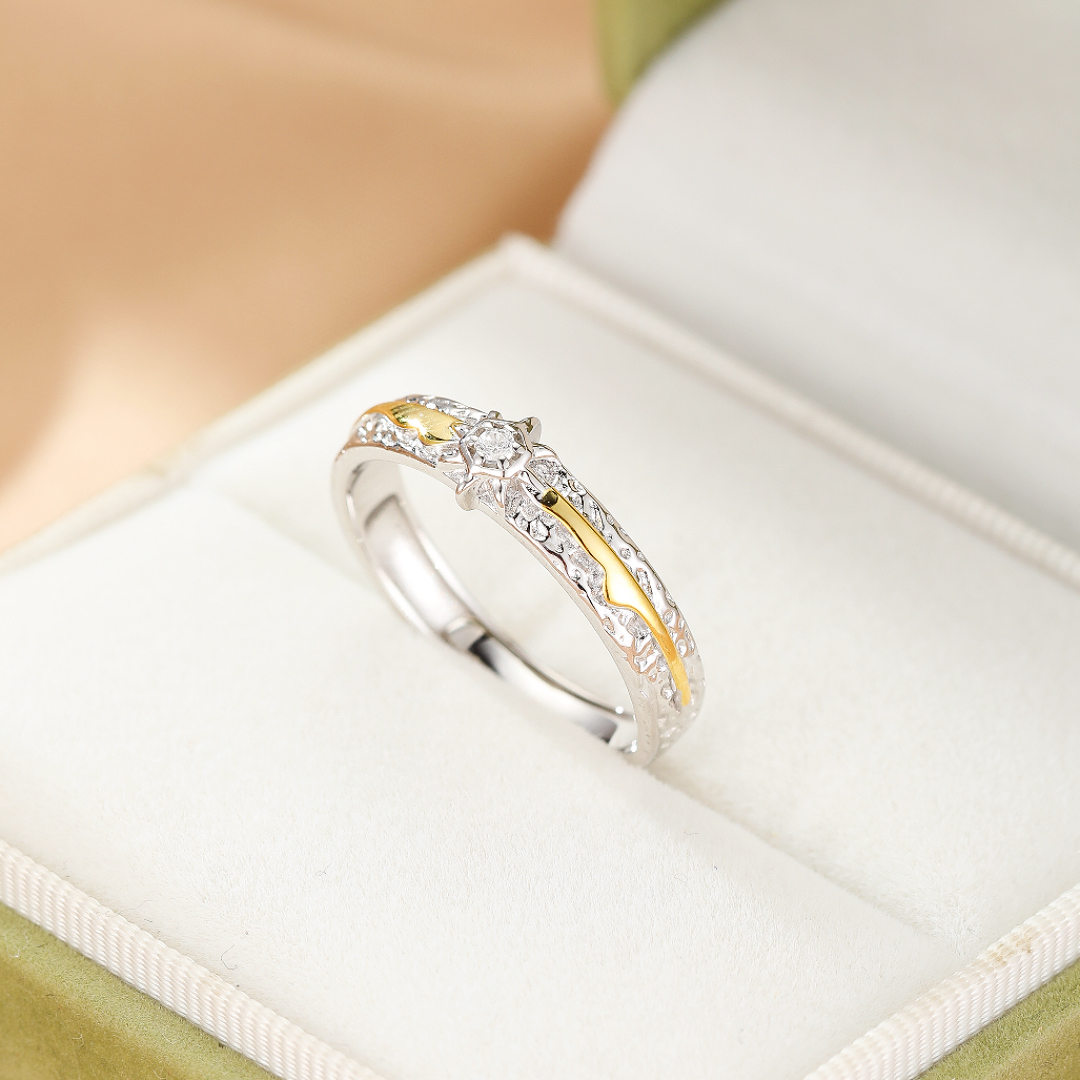 Bague Couple – Lune et Soleil, Argent S999