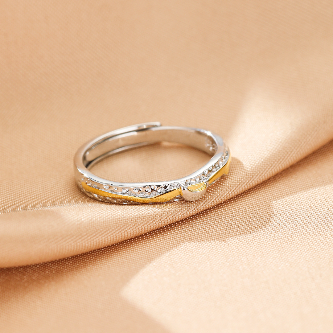 Bague Couple – Lune et Soleil, Argent S999