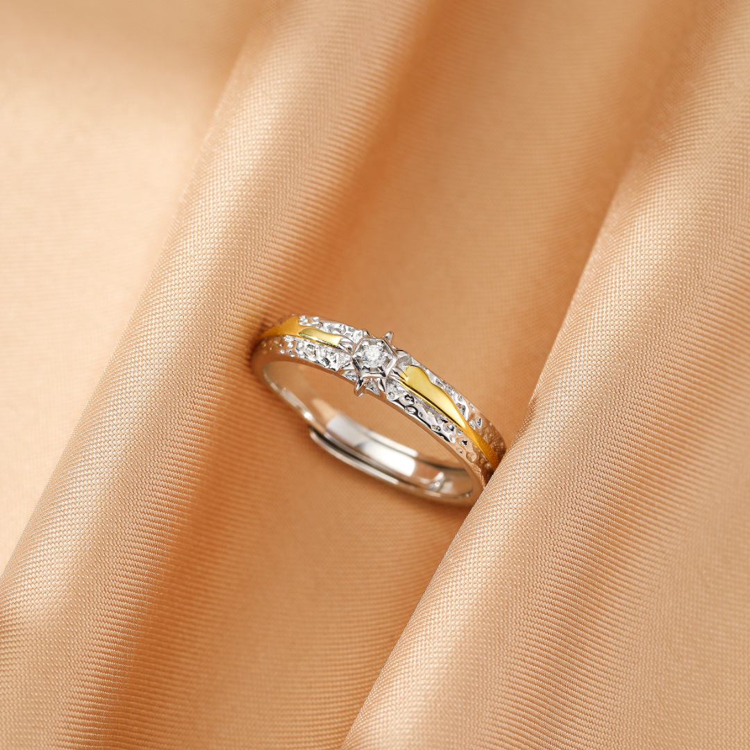 Bague Couple – Lune et Soleil, Argent S999