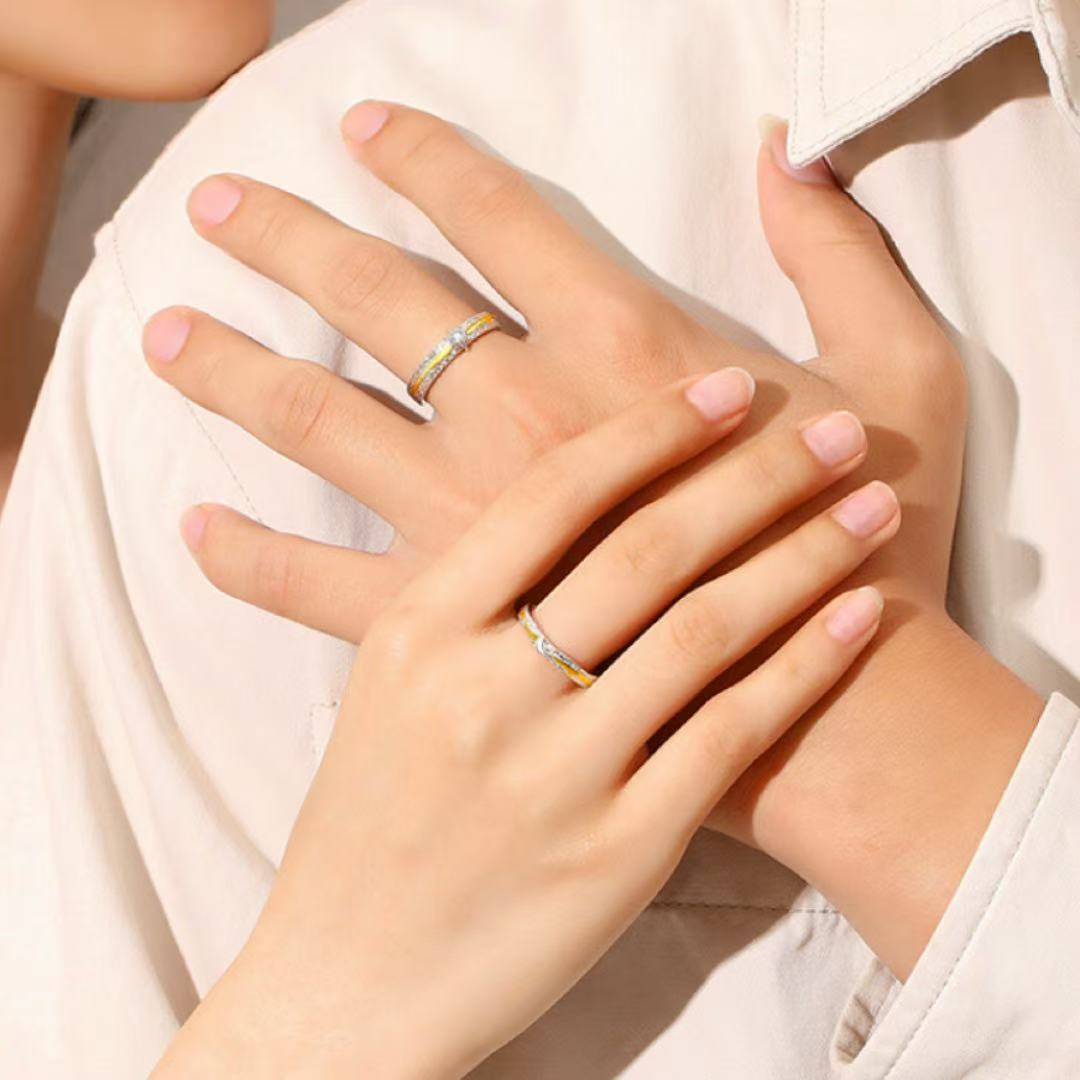 Bague Couple – Lune et Soleil, Argent S999