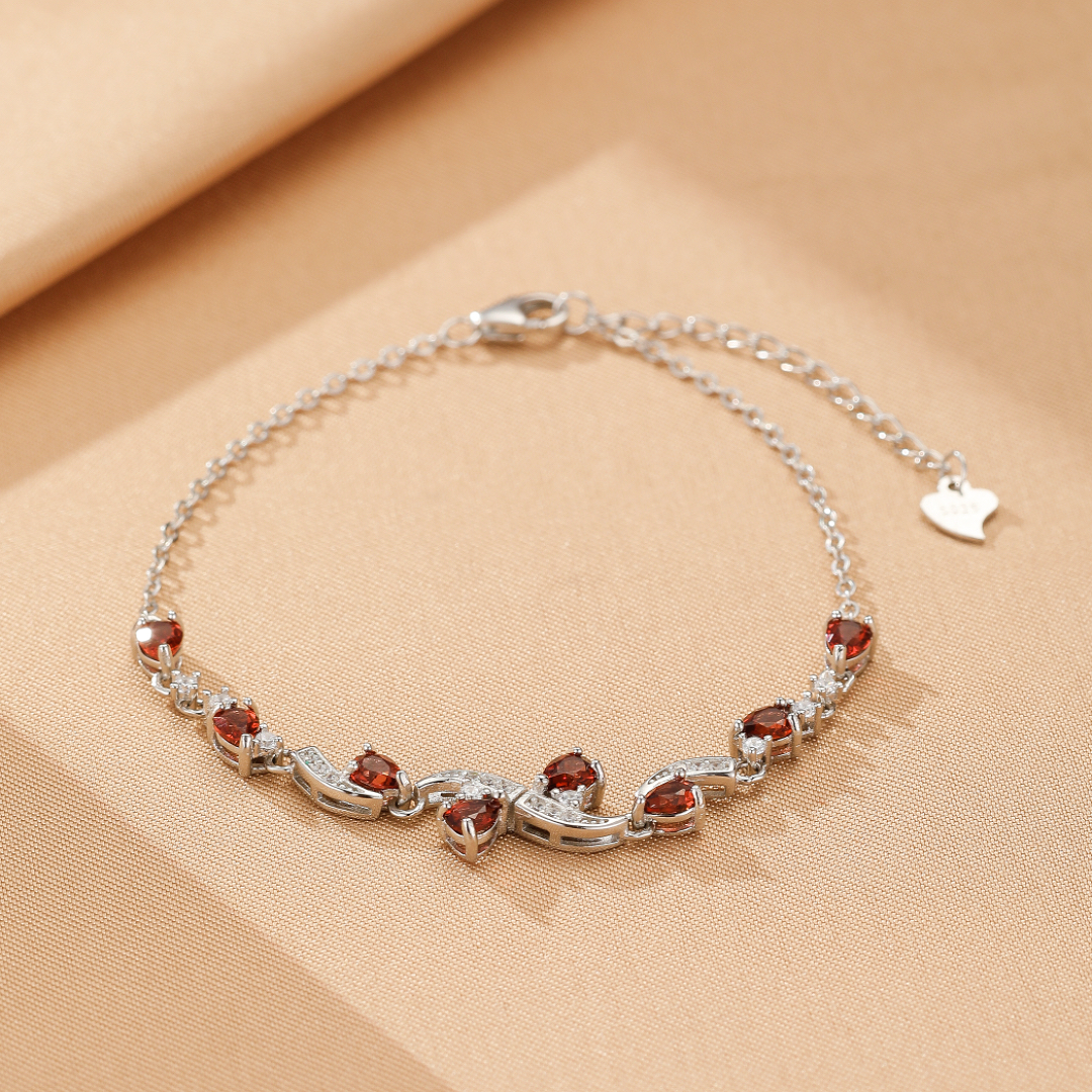 Bracelet Grenat – Vigne Céleste, Argent