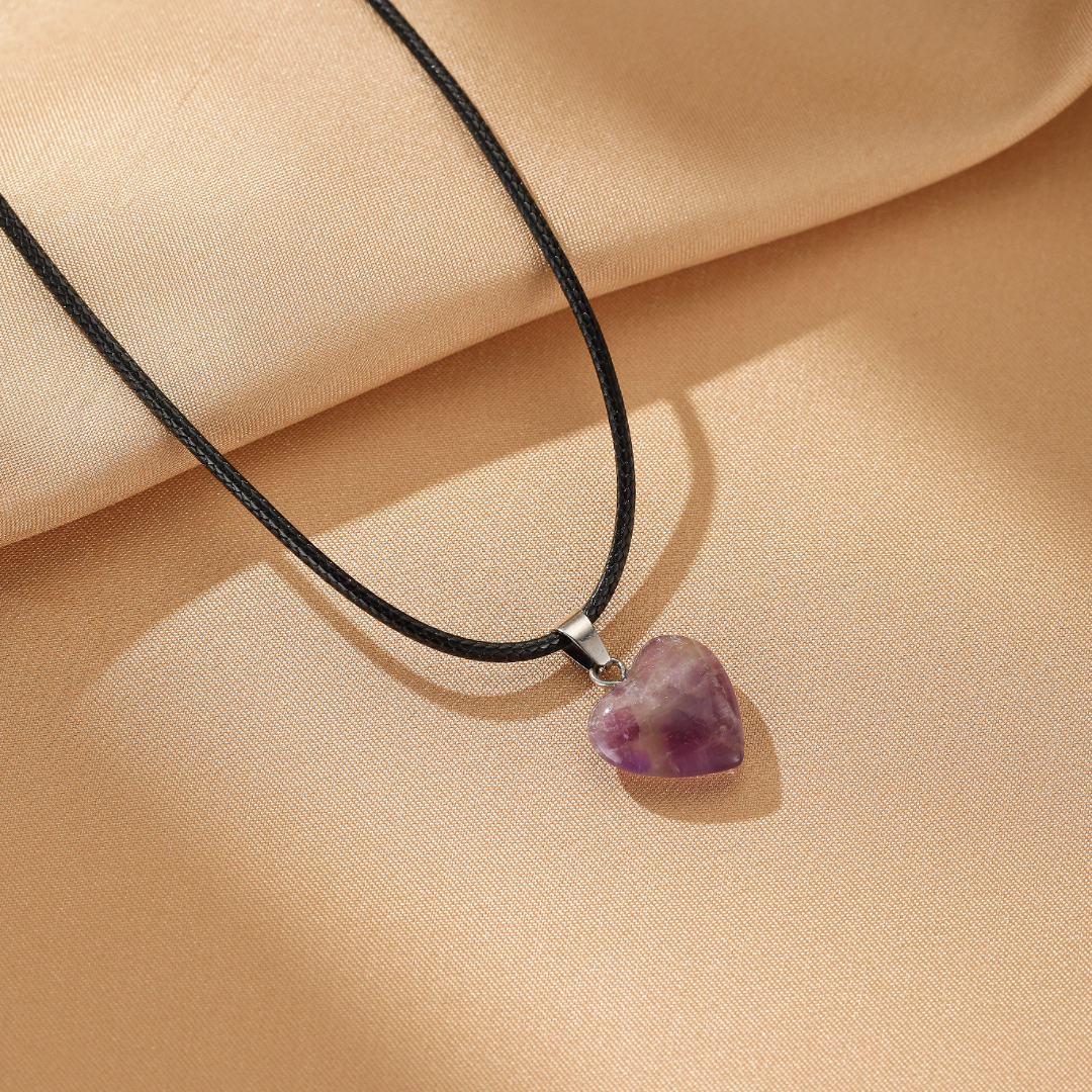 Collier Améthyste – Cœur Intuitif